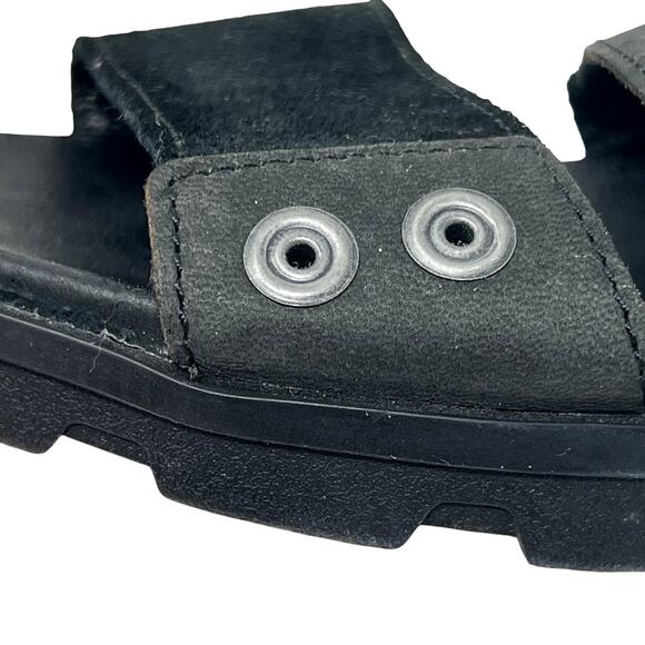 Sorel Torpeda Slide II Black Leather & Suede Sandals size 7.5 - Picture 8 of 13
